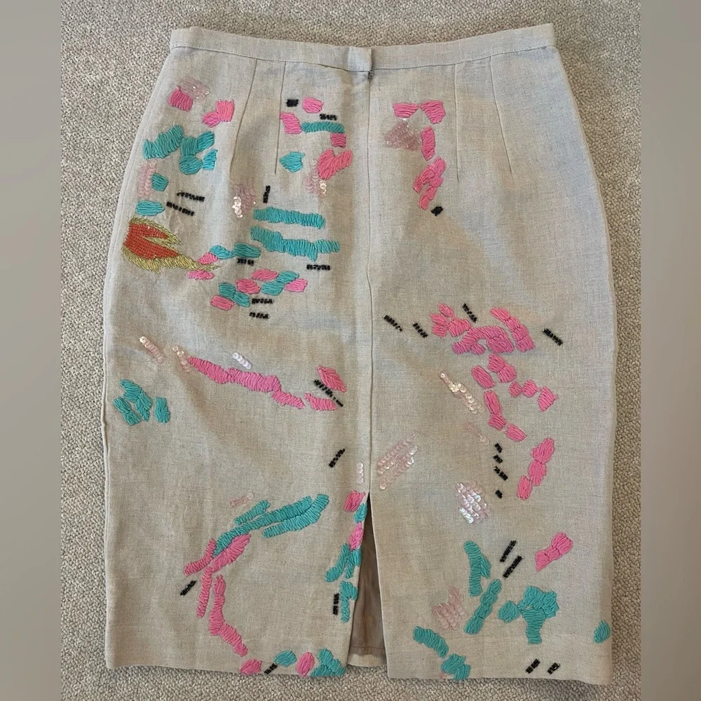 Anthropologie women’s Tracy Reese Multi Color Professional Skirt - Picture 3 of 6